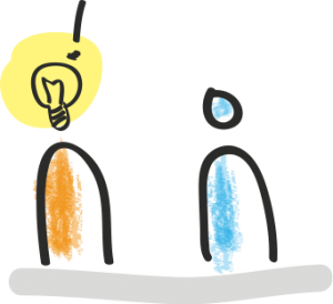 Drawing symbolizing a mentor relationship
