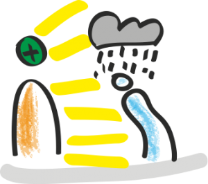 Drawing symbolizing an evangelist and motivator relationship