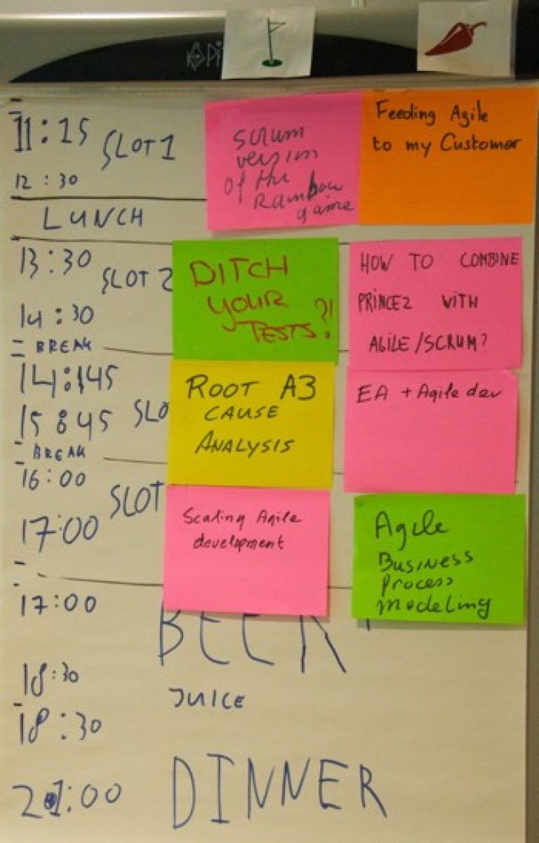 Photo: example of timetable for open space